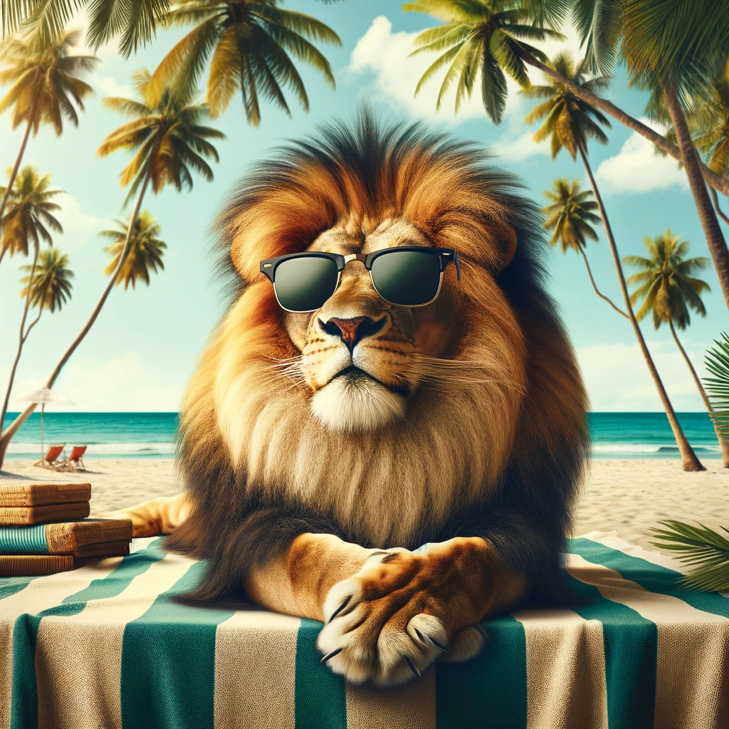Lifes a beach then you roar Lion Pun