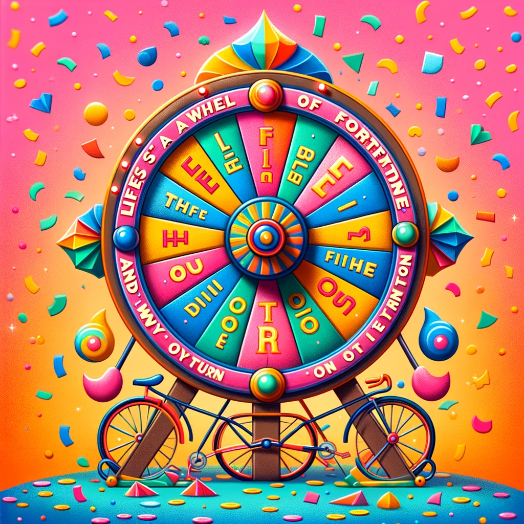 Lifes a wheel of fortune and its my turn to spin. Bike Pun