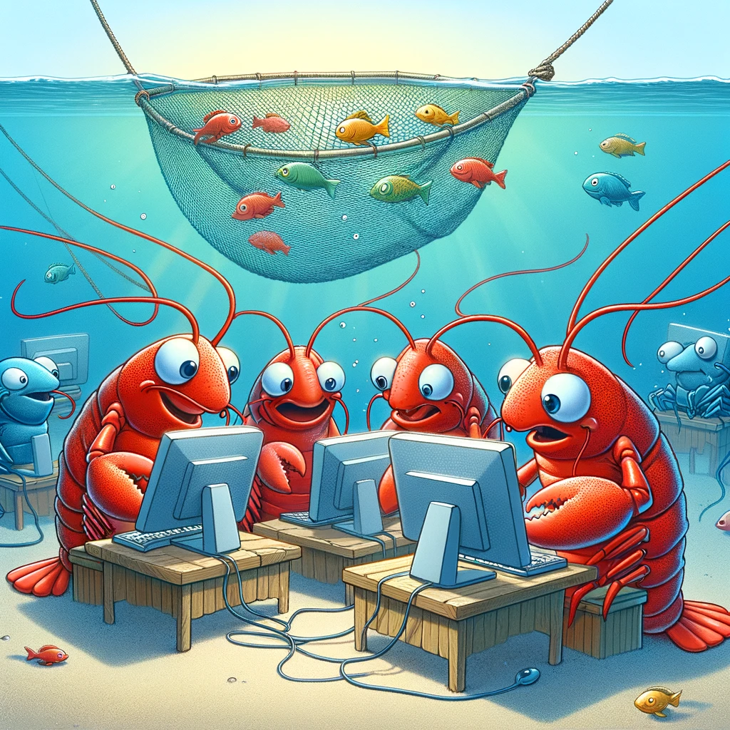 Lobsters love to browse the inter net. Lobster Pun