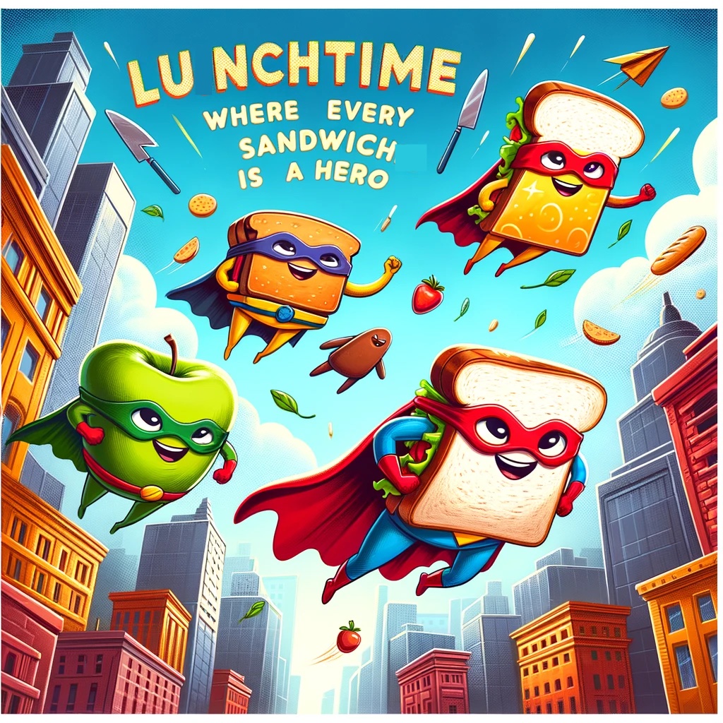 Lunchtime where every sandwich is a hero. Lunch Pun