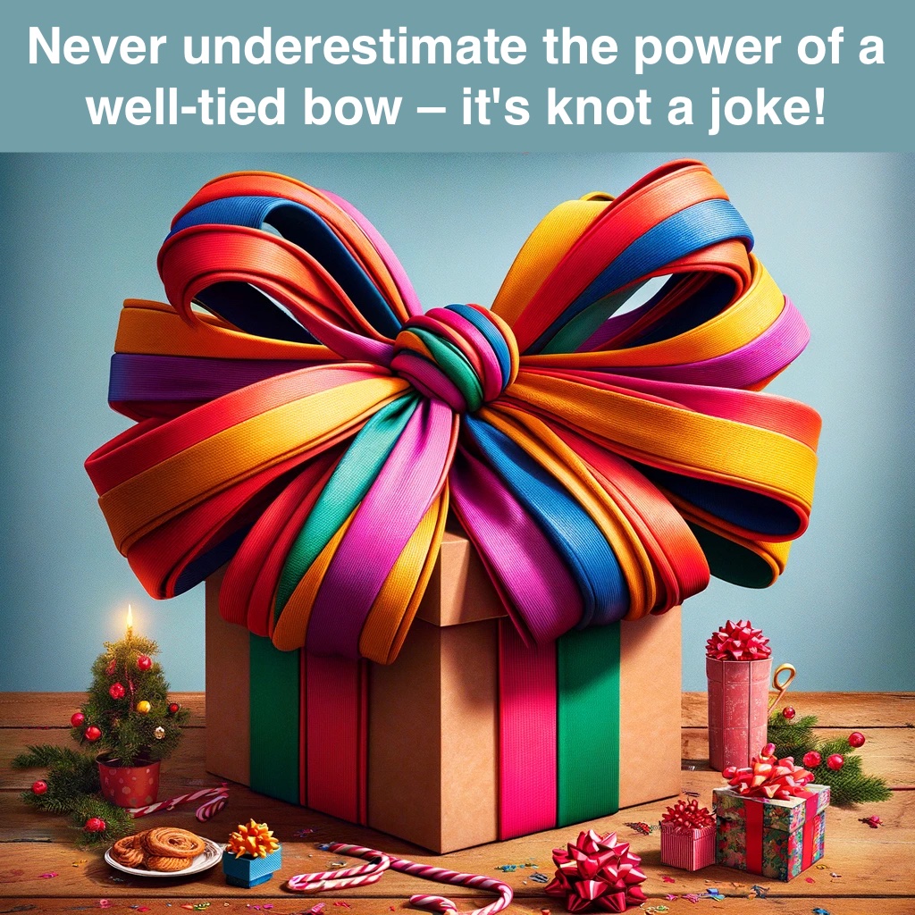Never underestimate the power of a well tied bow – its knot a joke Bow Pun