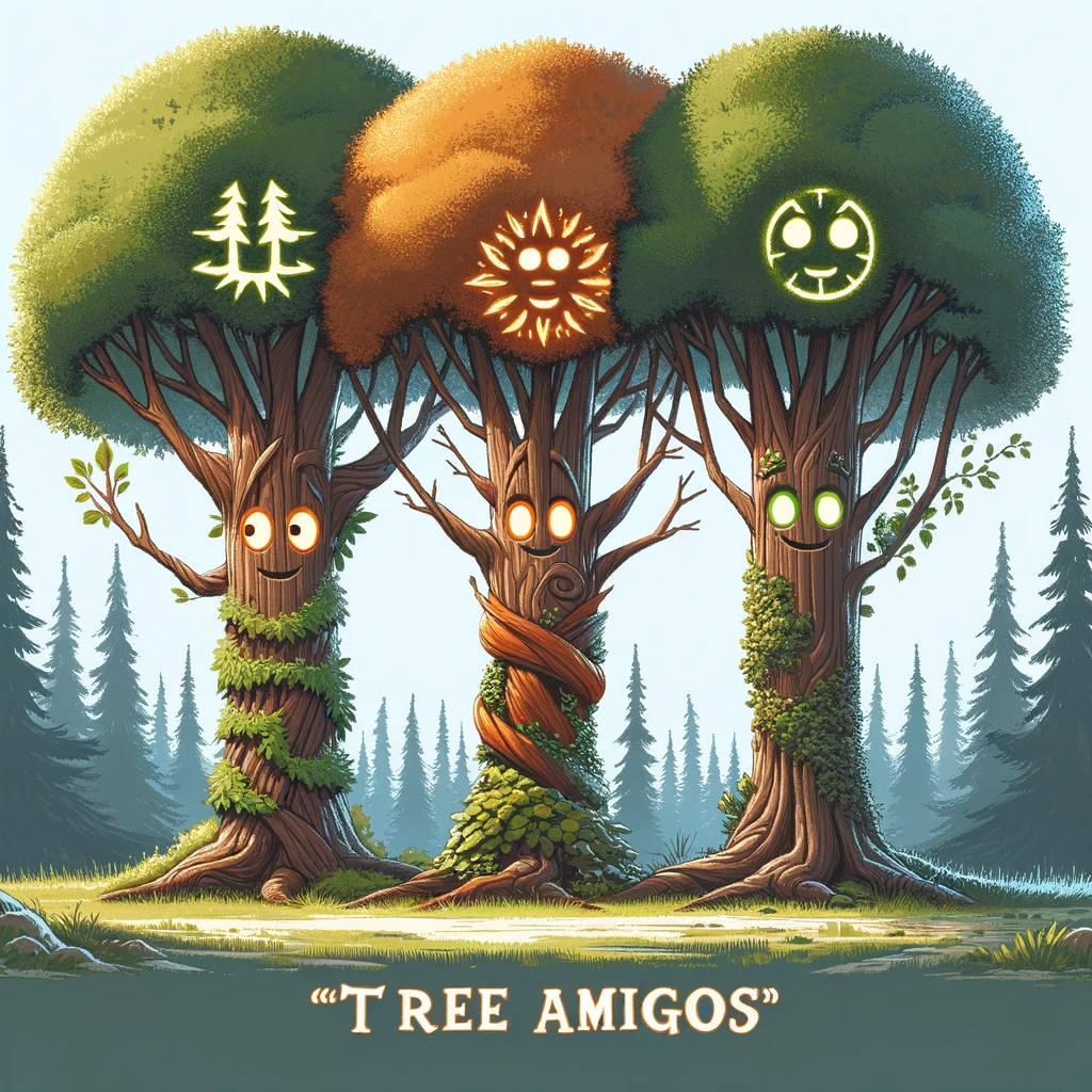 Not one not two but tree amigos standing tall. Three Pun