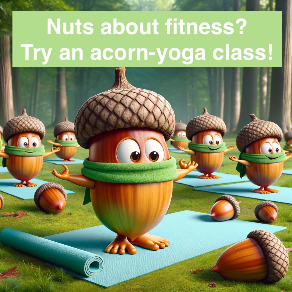Nuts about fitness Try an acorn yoga class Acorn Pun