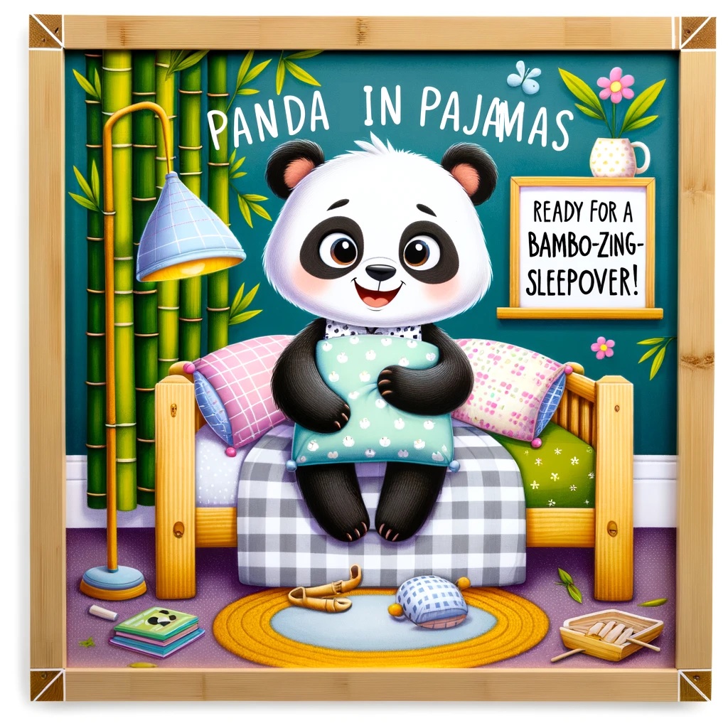 Panda in pajamas Ready for a bamboo zing sleepover Panda Pun