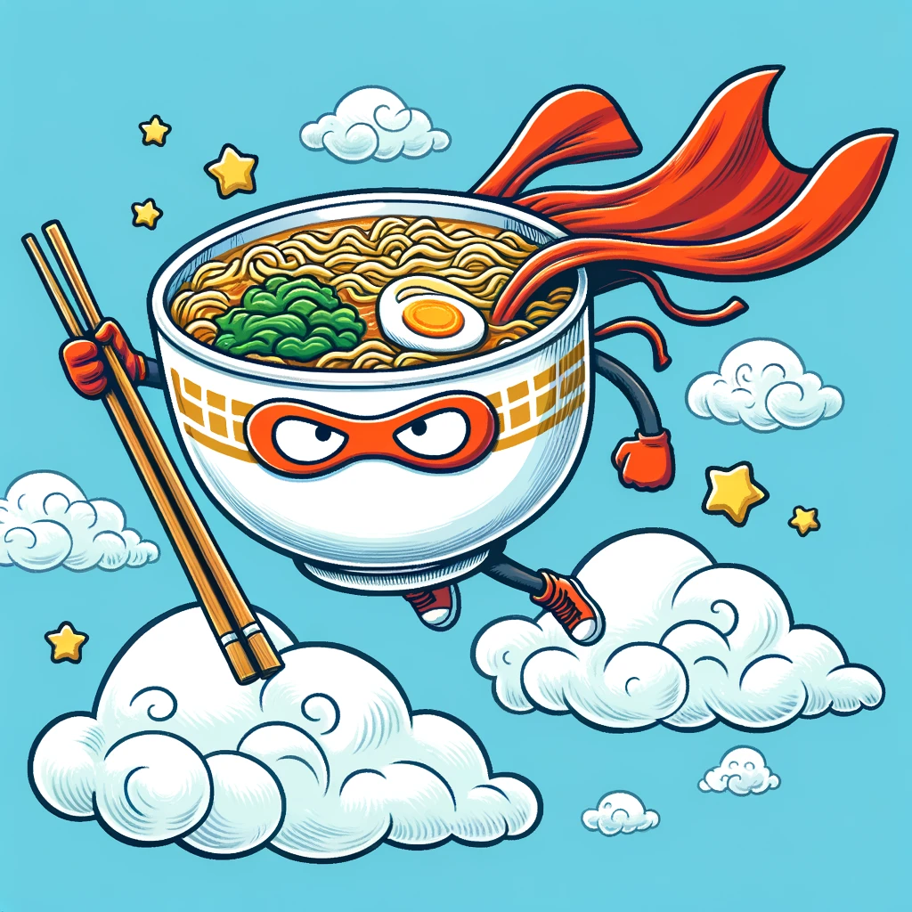 Ramen is the only food that can solve my hunger and my problems – its a soup erhero Ramen Pun