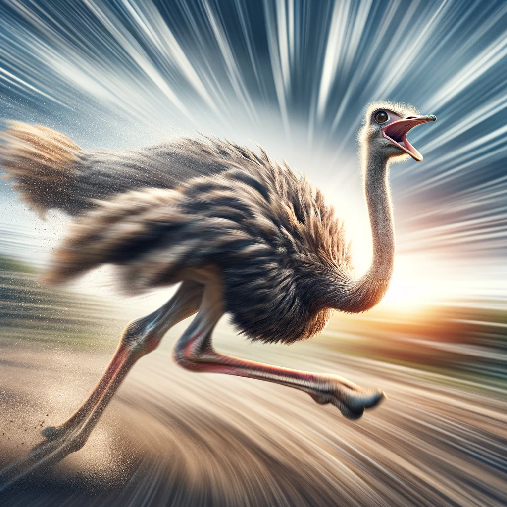 Running at ostrich nomical speeds Ostrich Pun