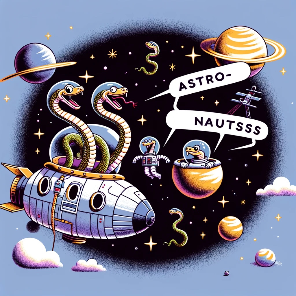Snakes in space Theyd be astro nautsss. Snake Pun