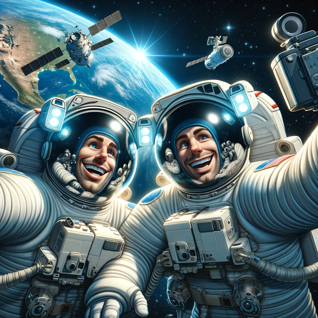 Twin astronauts orbiting Earth have truly twinspace travels. Twin Pun