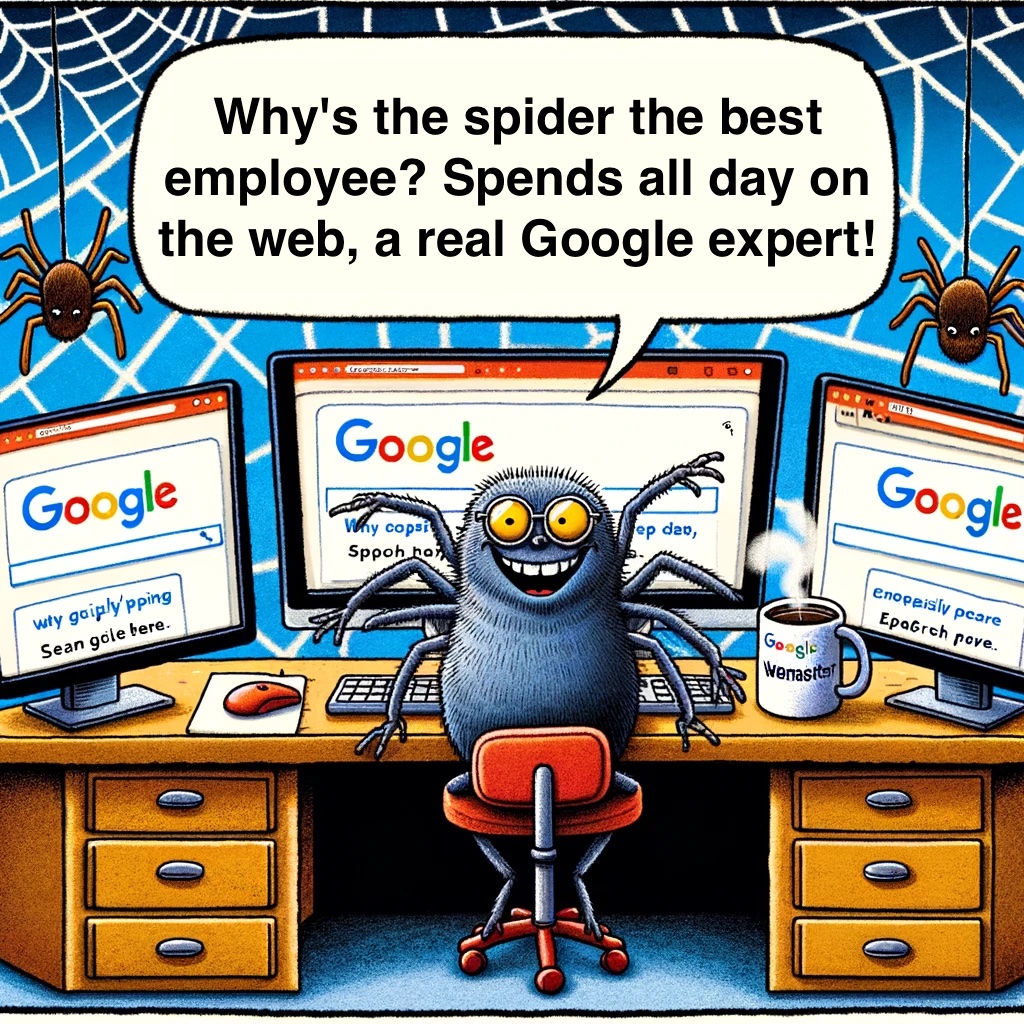 User Whys the spider the best employee Spends all day on the web a real Google expert