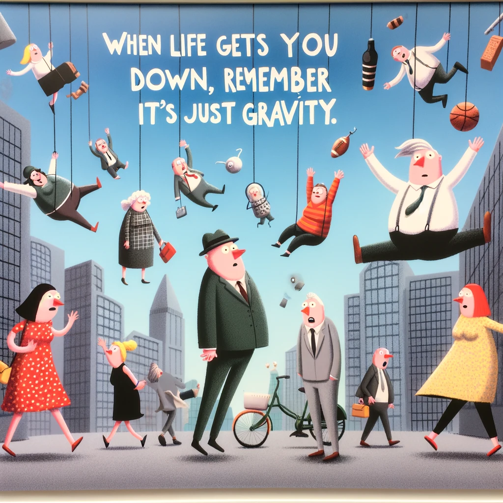 When life gets you down remember its just gravity. Gravity Pun