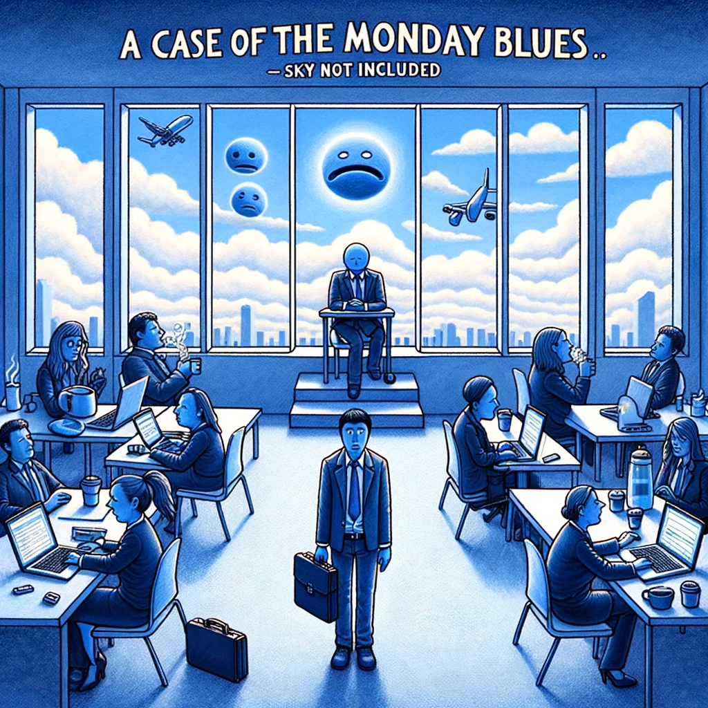 A case of the Monday blues—sky not included Blue Pun