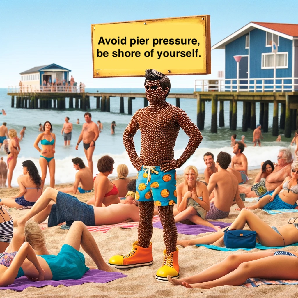 Avoid pier pressure be shore of yourself. Beach Pun