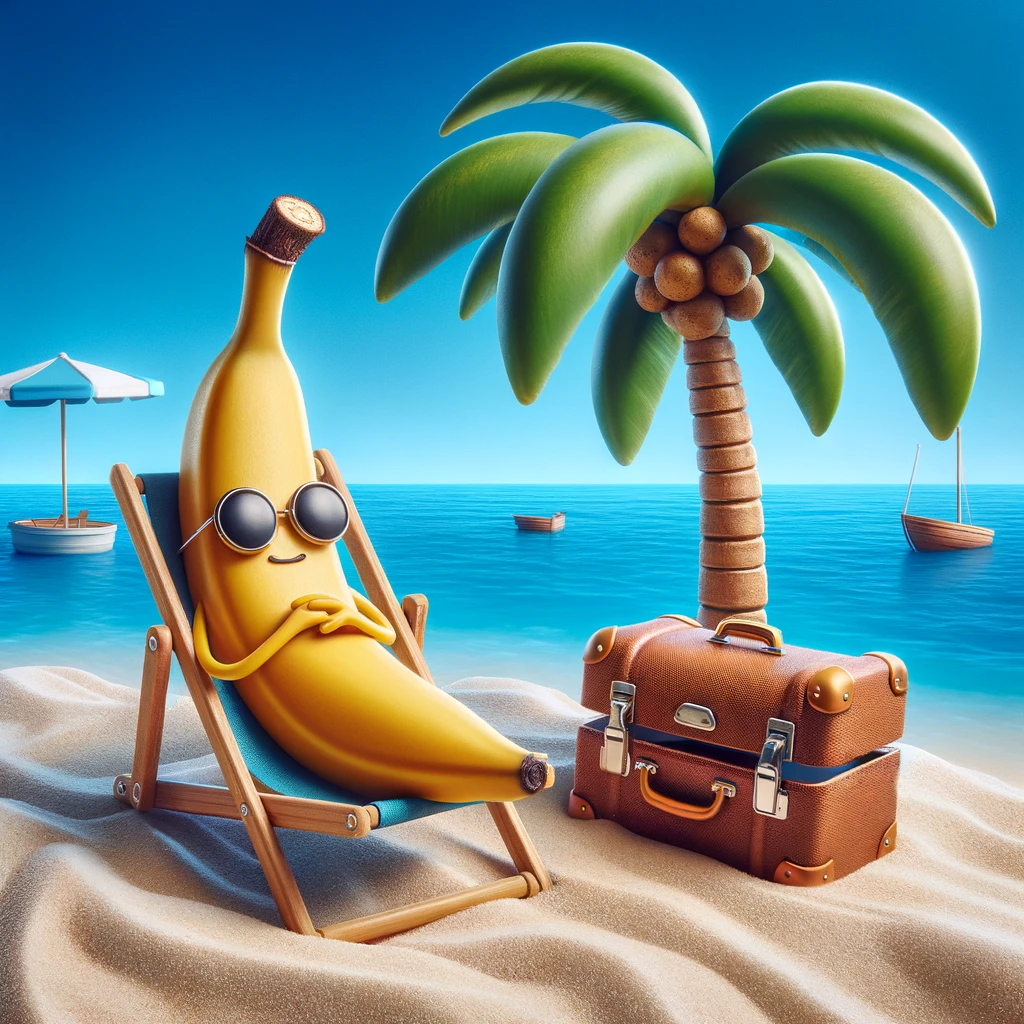 Banana on a peel away vacation. Banana Pun