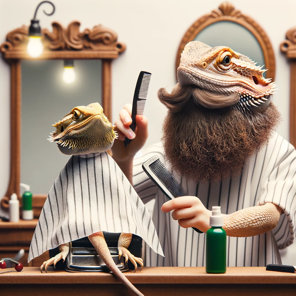 Beard grooming lessons from bearded dragons. Bearded Dragon Pun