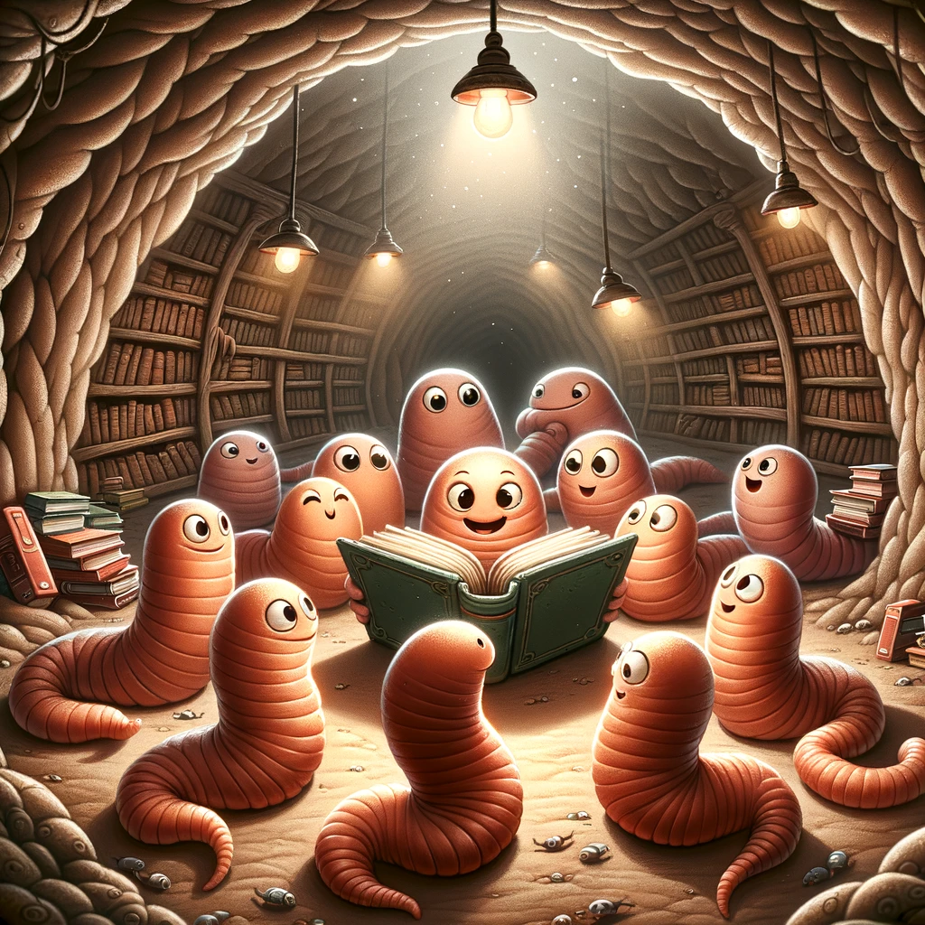 Bookworms unite – in chapters we trust Worm Pun