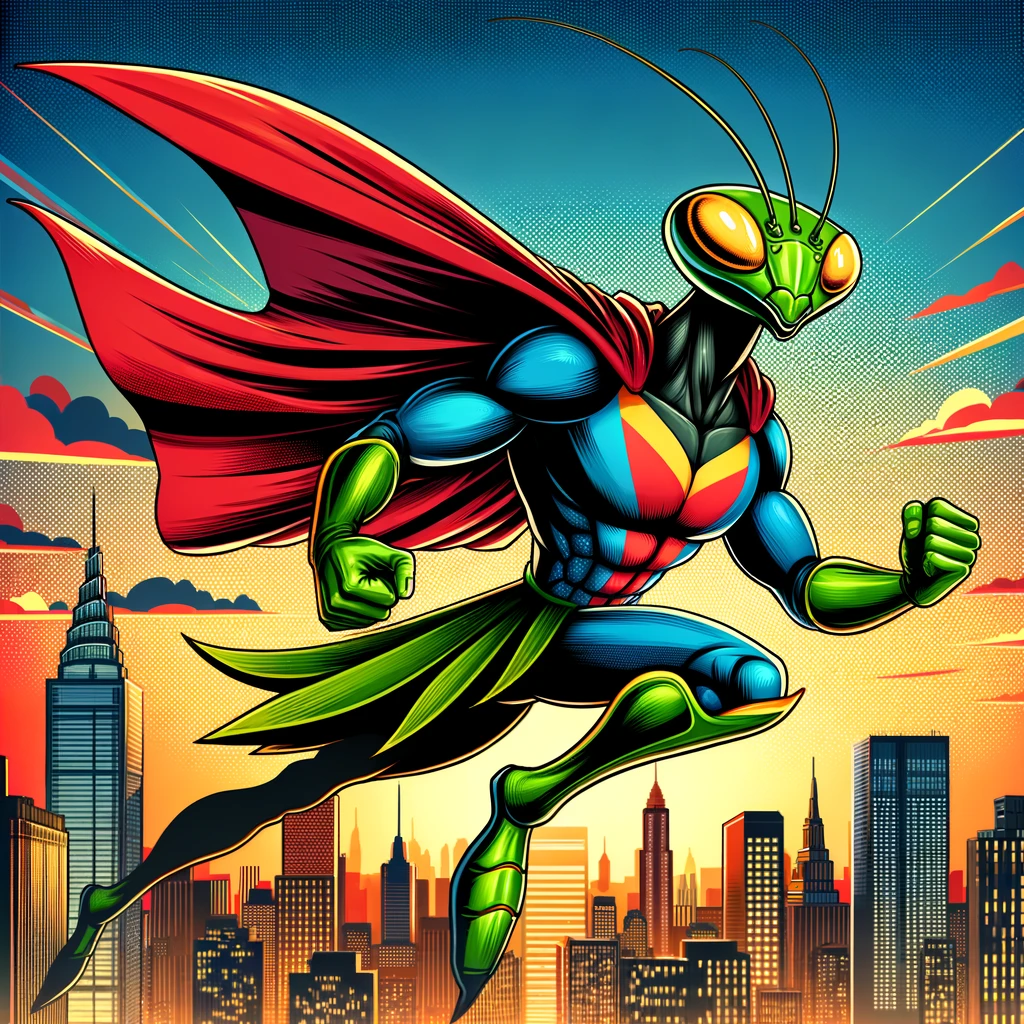 Did you know mantises have their own superhero They call him Mantis Man Mantis Pun