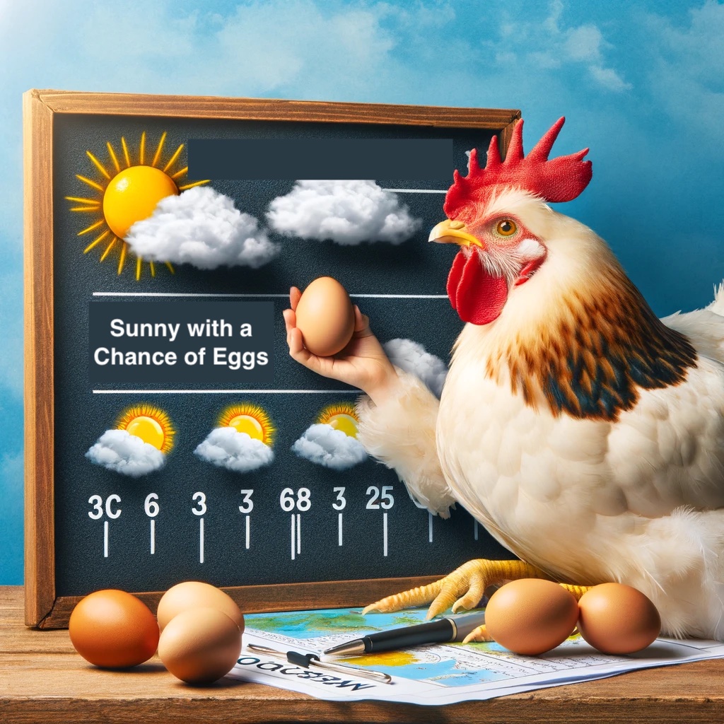 Feather Forecast Sunny with a Chance of Eggs Hen Pun