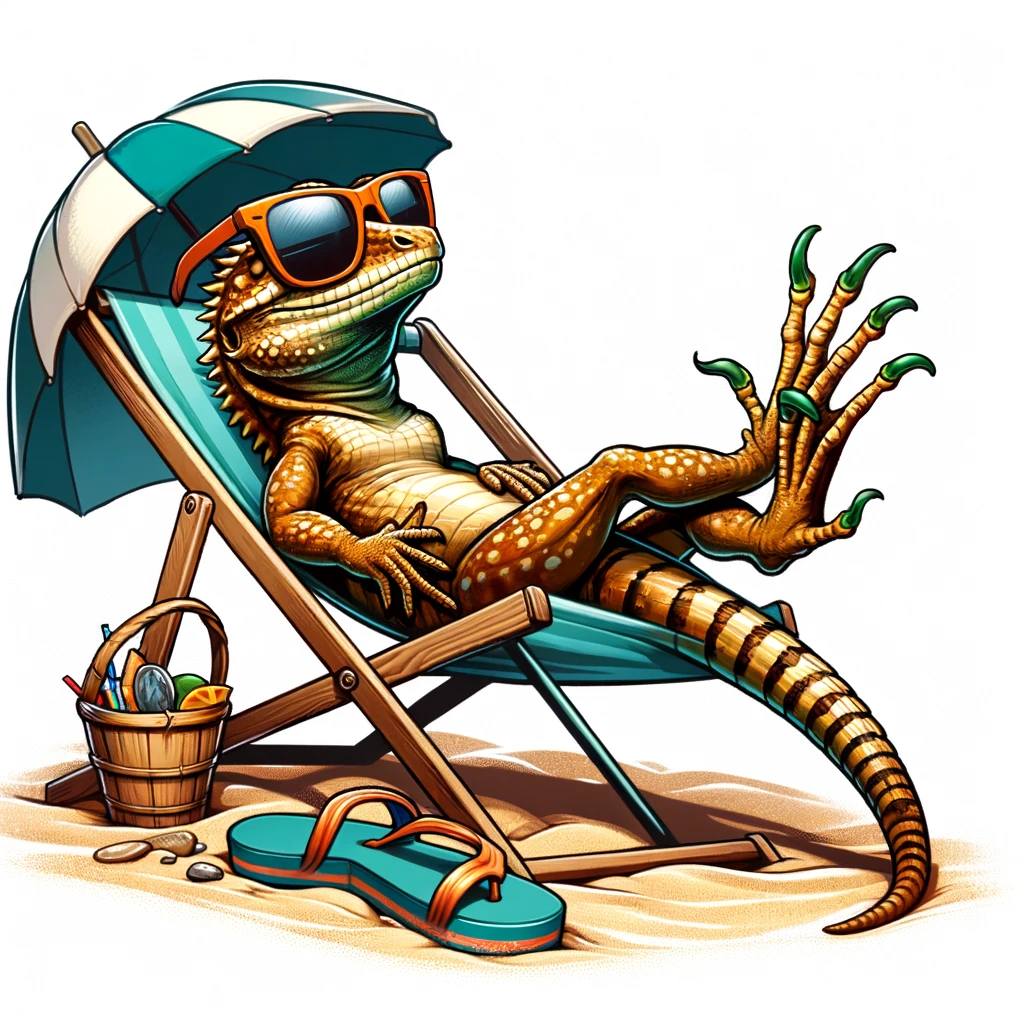 Feeling a bit lizardly today – cold blooded and ready to lounge in the sun Lizard Pun