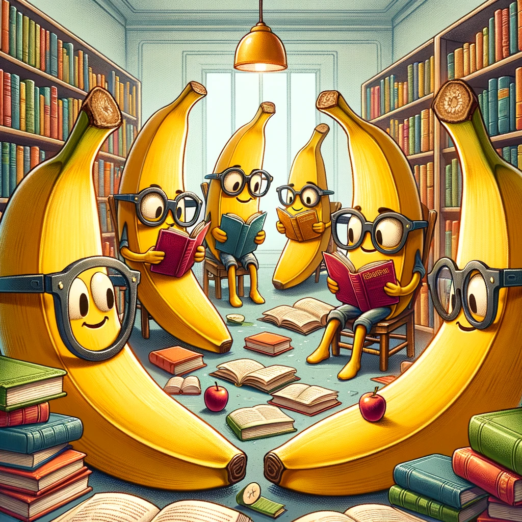 Going bananas over books. Banana Pun