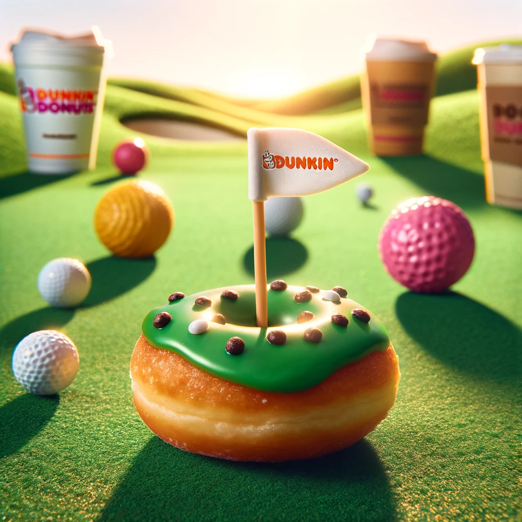 Hole in One Scoring Sweetly at Dunkin Dunkin Donuts Pun
