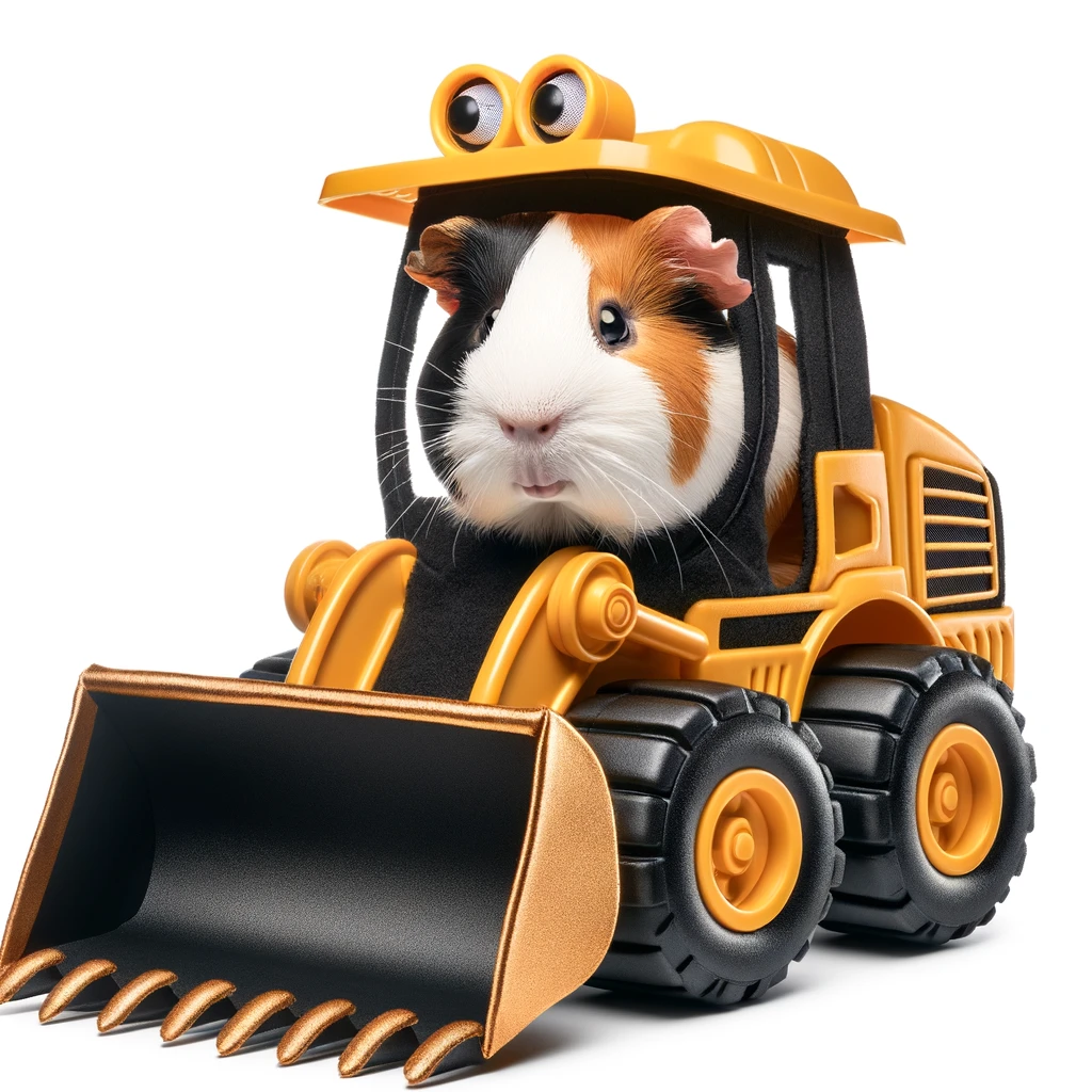 I dressed up my guinea pig for Halloween as a big scary digger. Guinea Pig Pun