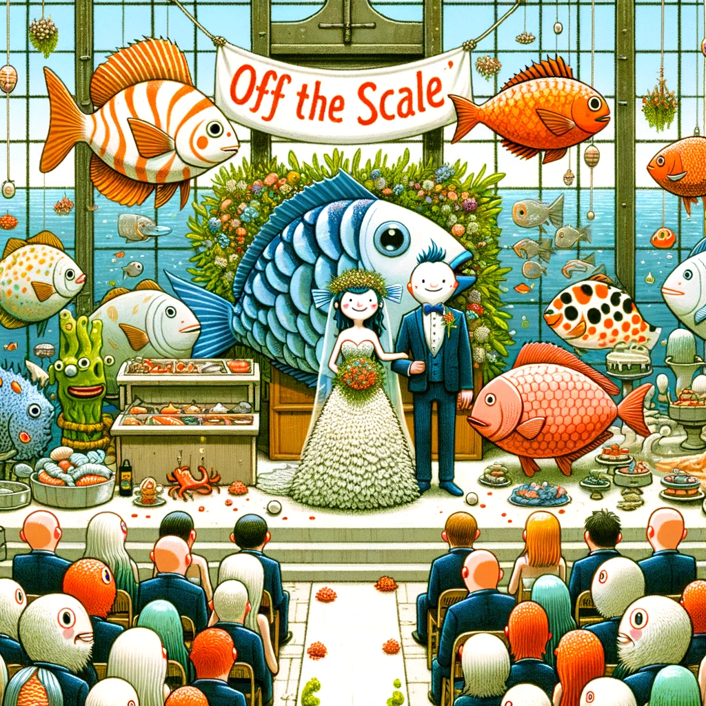 I heard the wedding at the fish market was off the scale. Wedding Pun