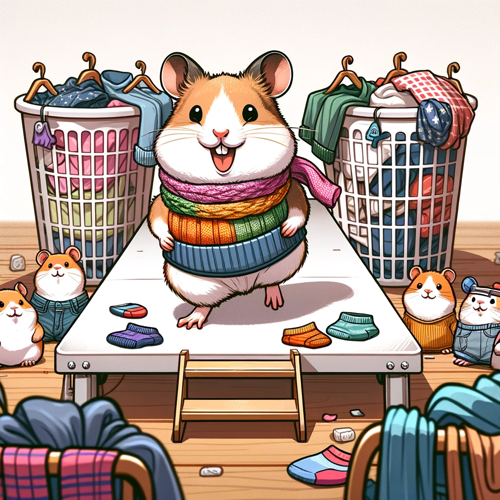 I put my clothes in the hamper but my hamster got inside and started a fashion show. Hamster Pun