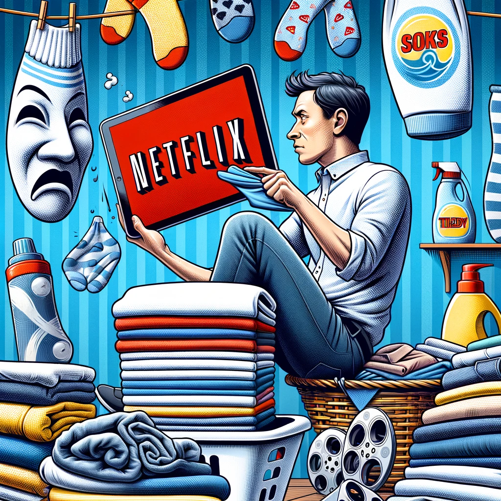 Im a multitasking pro—I fold laundry while binging Netflix. Call it streamlining chores Netflix Pun