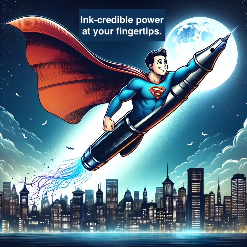 Ink credible power at your fingertips. Pen Pun