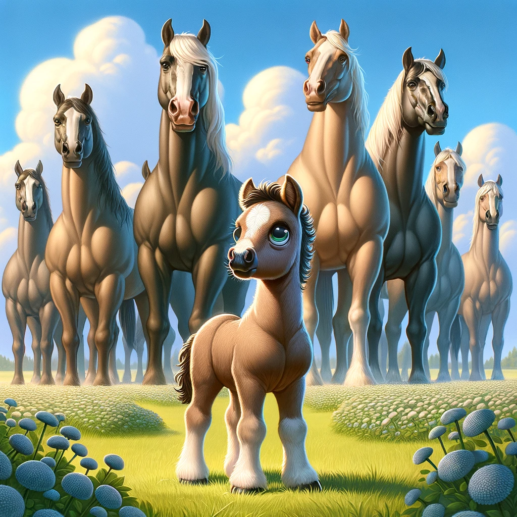 Just a foal in a world full of stallions. Horse Pun
