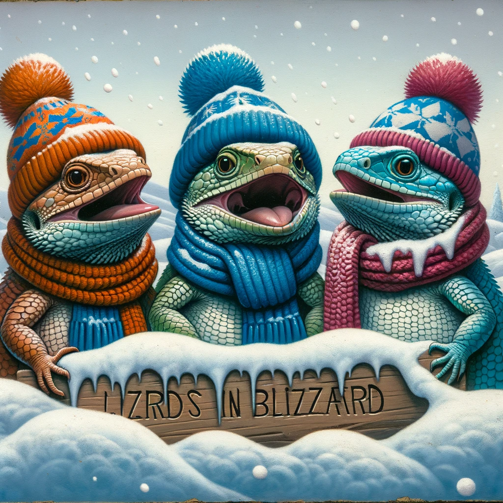 Lizards in blizzards the ultimate in cool scale Lizard Pun
