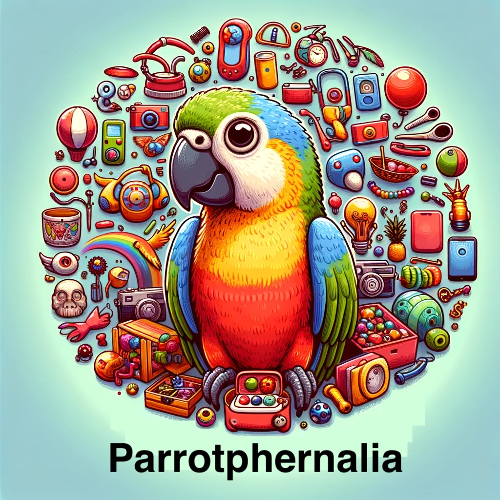 Parrotphernalia essentials for the talkative type. Parrot Pun