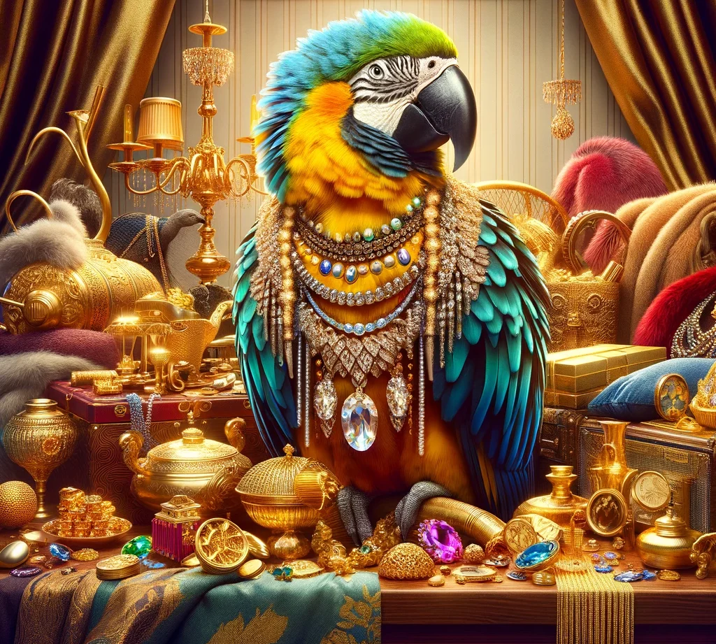 Rare and squawk ulent a truly opulent parrot. Parrot Pun e1707043210395
