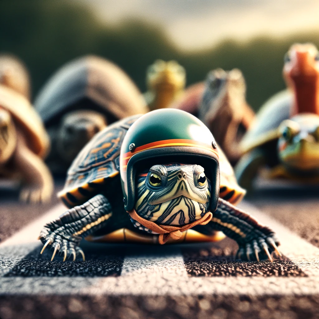 Slow and steady wins the race Turtle Pun