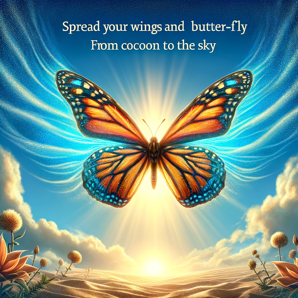 Spread your wings and butter fly From cocoon to the sky. Butterfly Pun