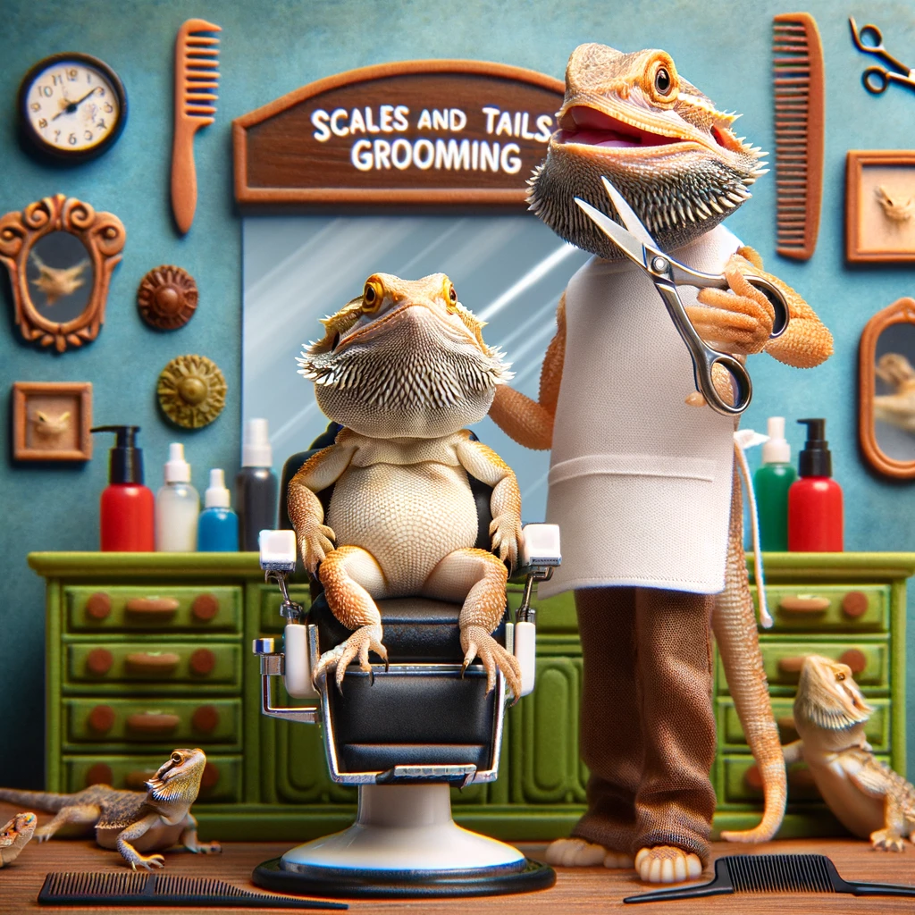 The bearded dragon hit the barber for a scale trim Bearded Dragon Pun