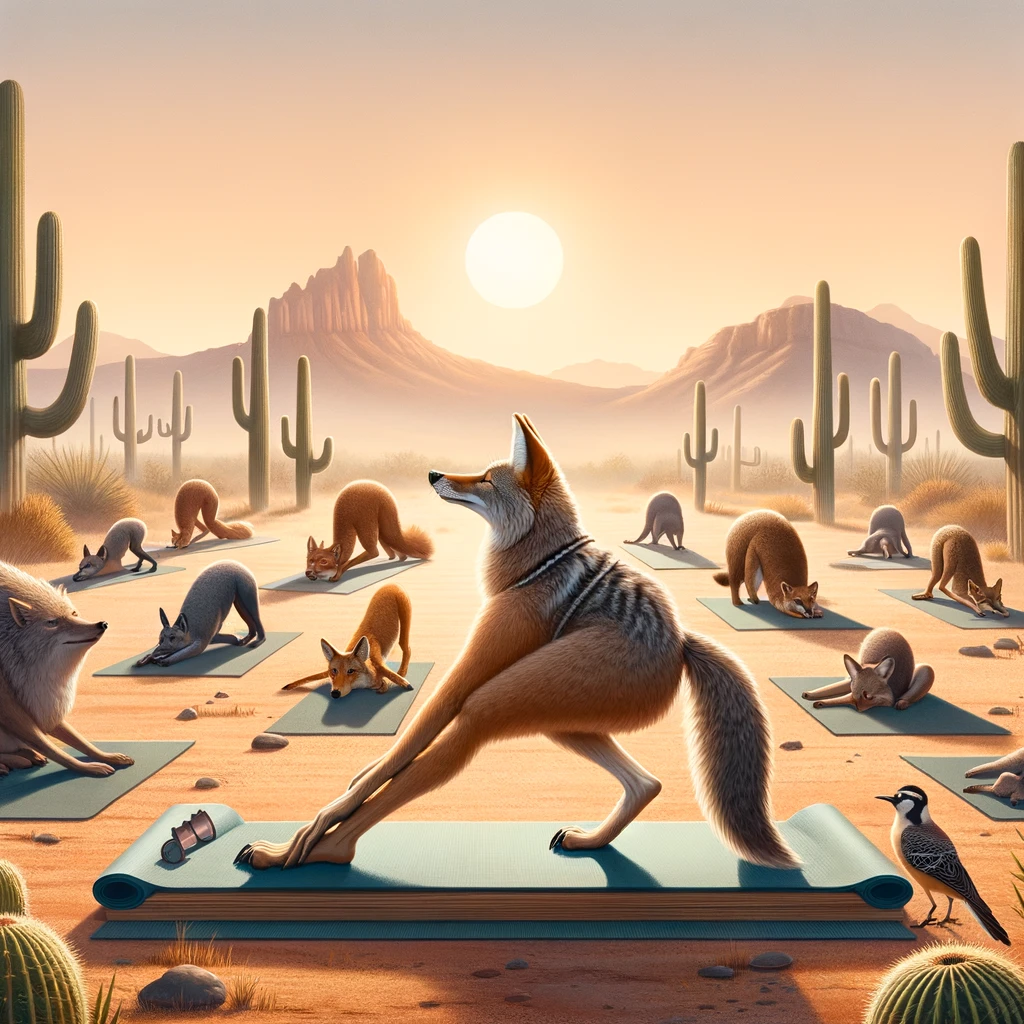 The coyote became a yoga instructor famous for the downward dog pose. Coyote Pun