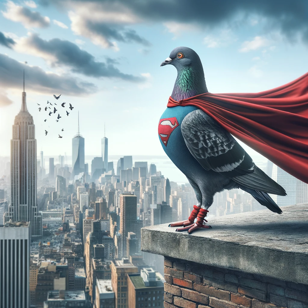The pigeon who dared to peck new heights. Pigeon Pun