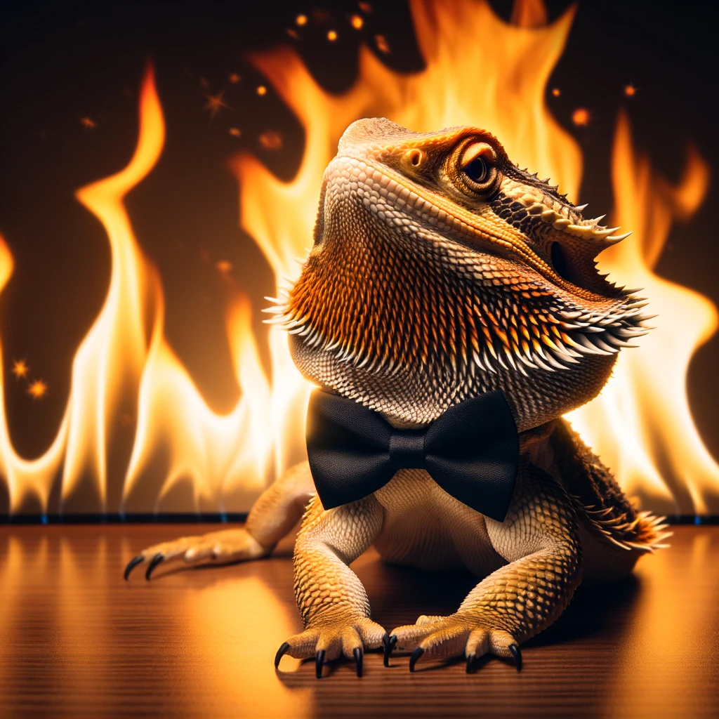 This Bearded Dragon is on fire – literally hes a hot commodity Bearded Dragon Pun