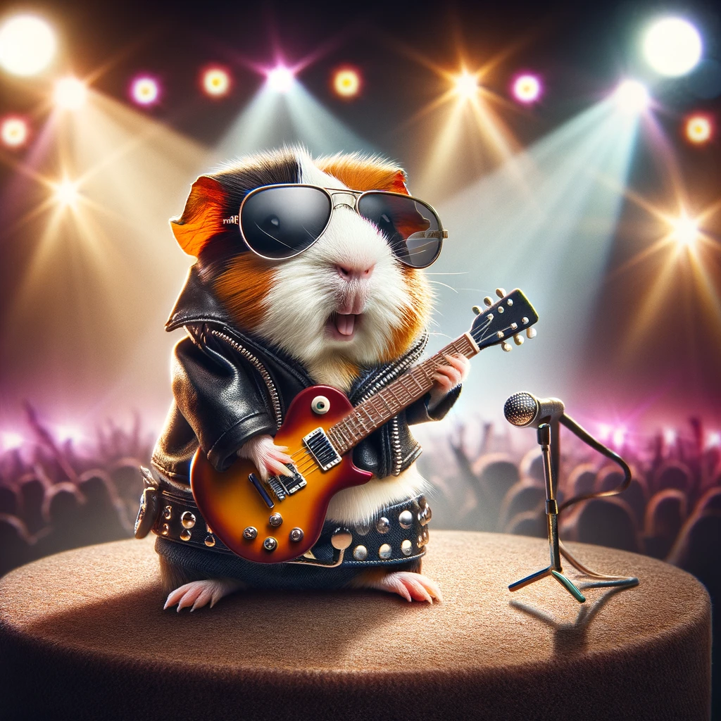 When the guinea pig became a rockstar it was known as the Guitar nia Pig. Guinea Pig Pun
