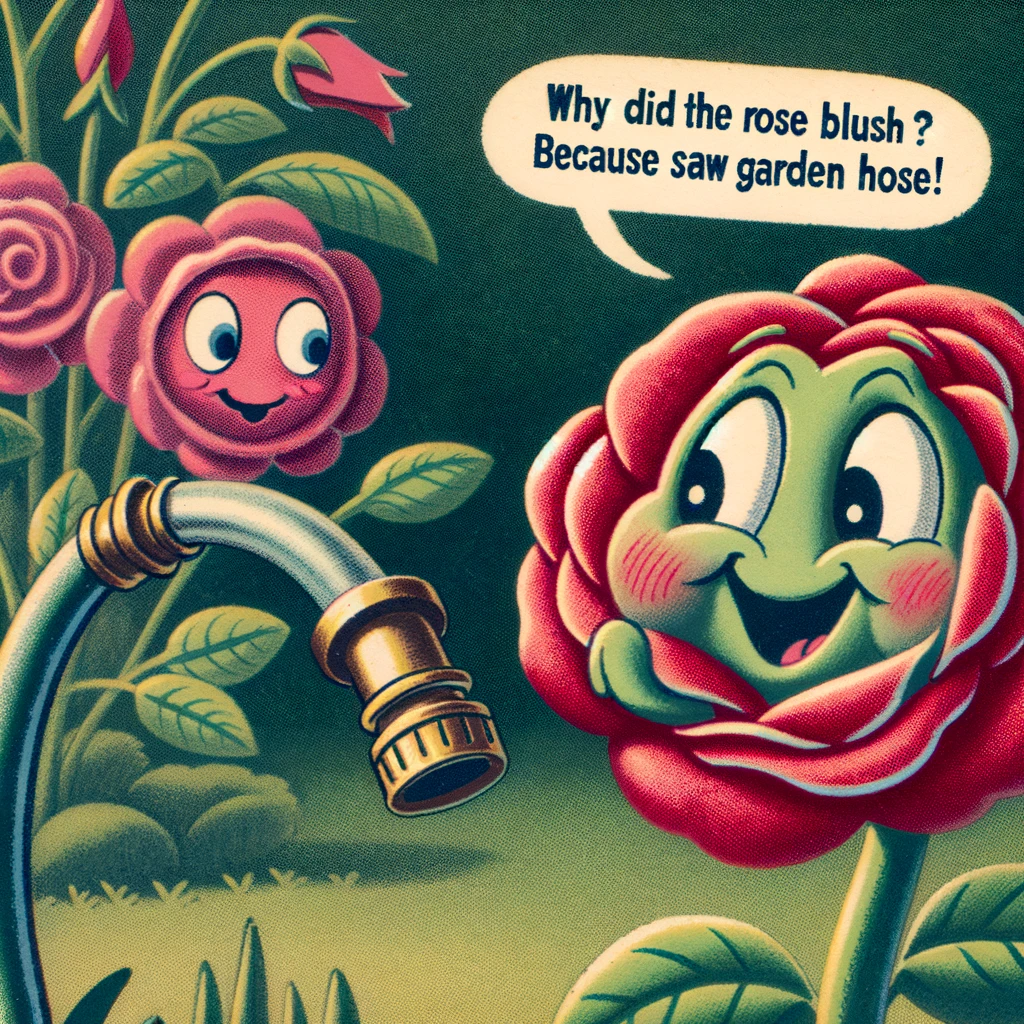 Why did the rose blush Because it saw the garden hose Rose Pun