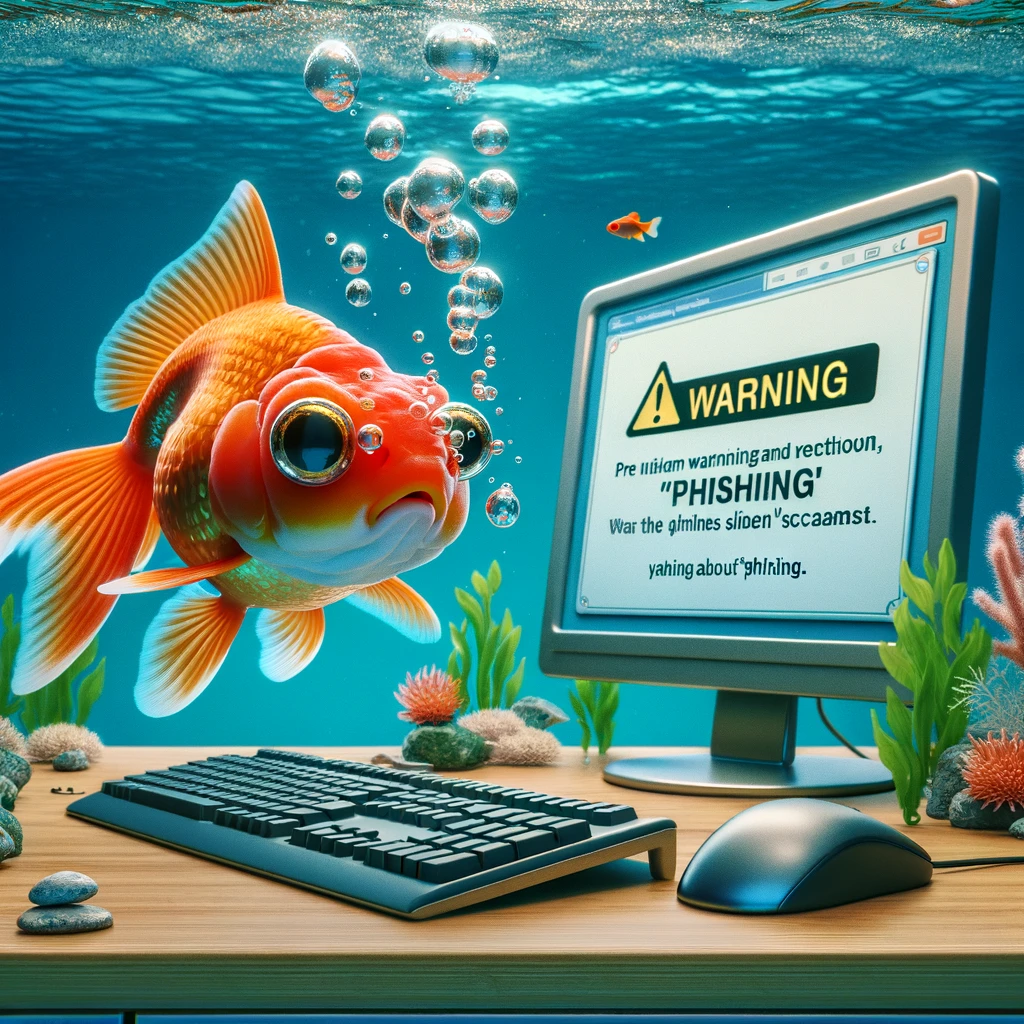 Why do goldfish never use the internet Too many phishing scams Goldfish Pun