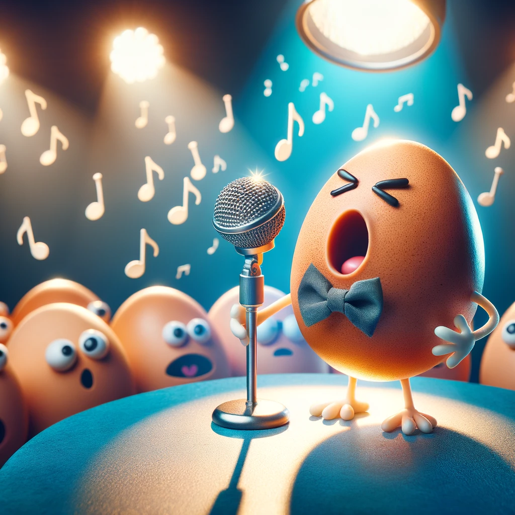 A good singing egg is an egg strordinary vocalist Egg Pun