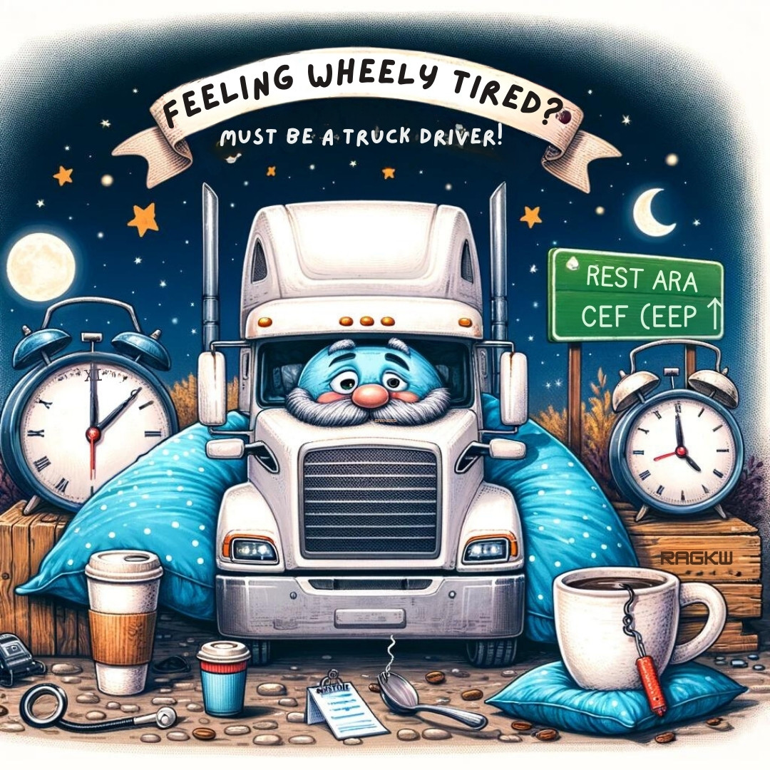 Feeling wheely tired Must be a truck driver Truck Pun
