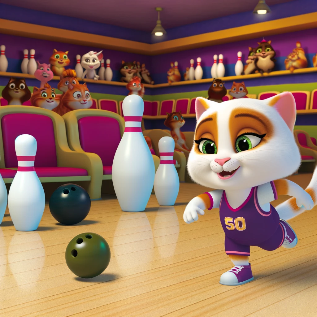 I went bowling with my pet cat and she was a real purr fect bowler Bowling Pun