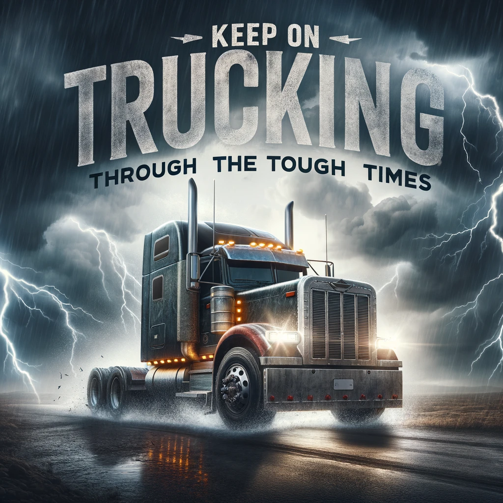 Keep on trucking through the tough times. Truck Pun