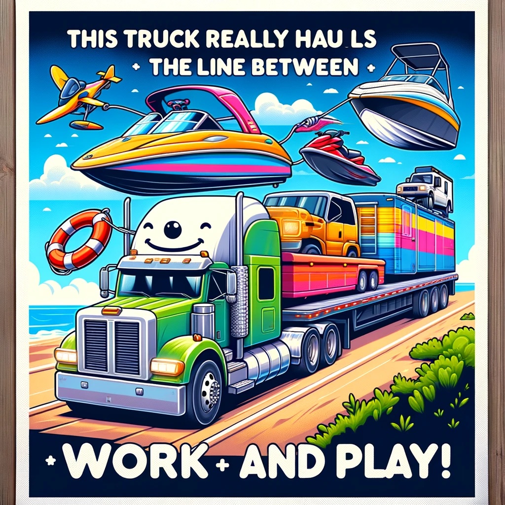 This truck really hauls the line between work and play Truck Pun