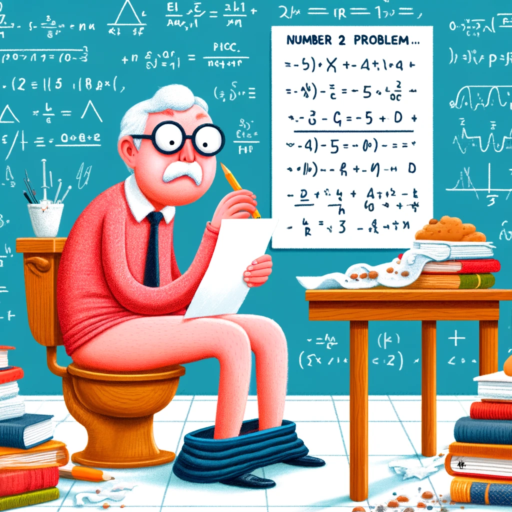 A constipated mathematician worked it out with a pencil – it was a number 2 problem. Poop Pun