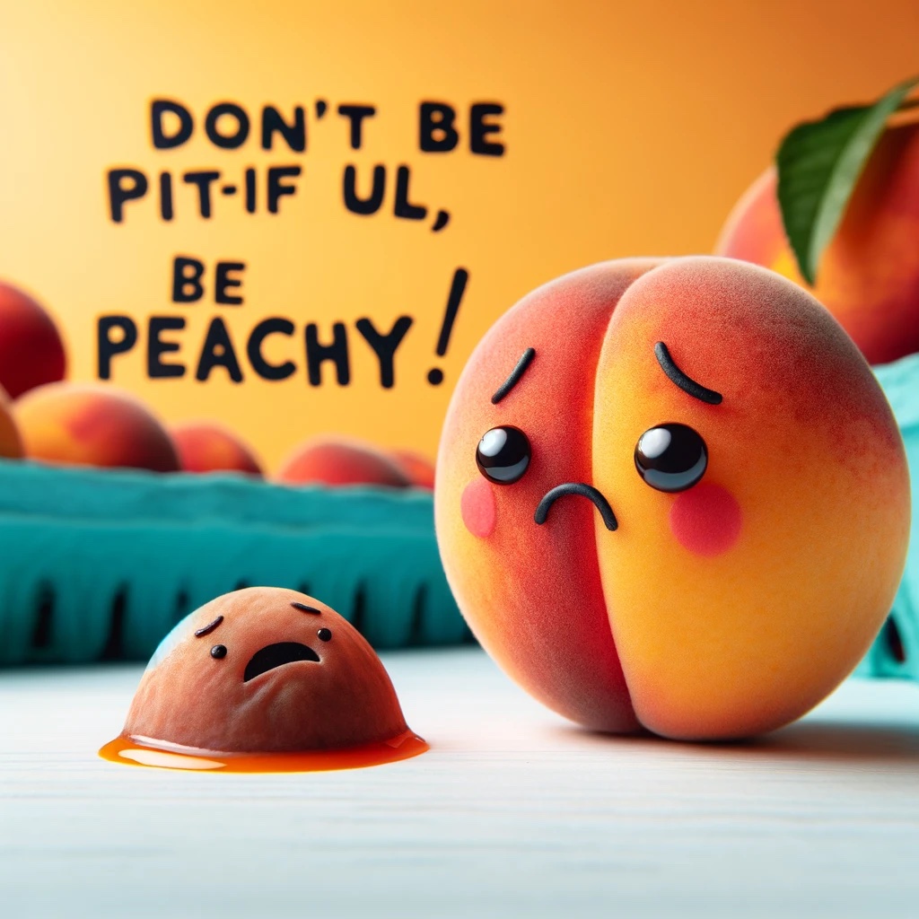 Dont be pit iful be peachy Peach Pun