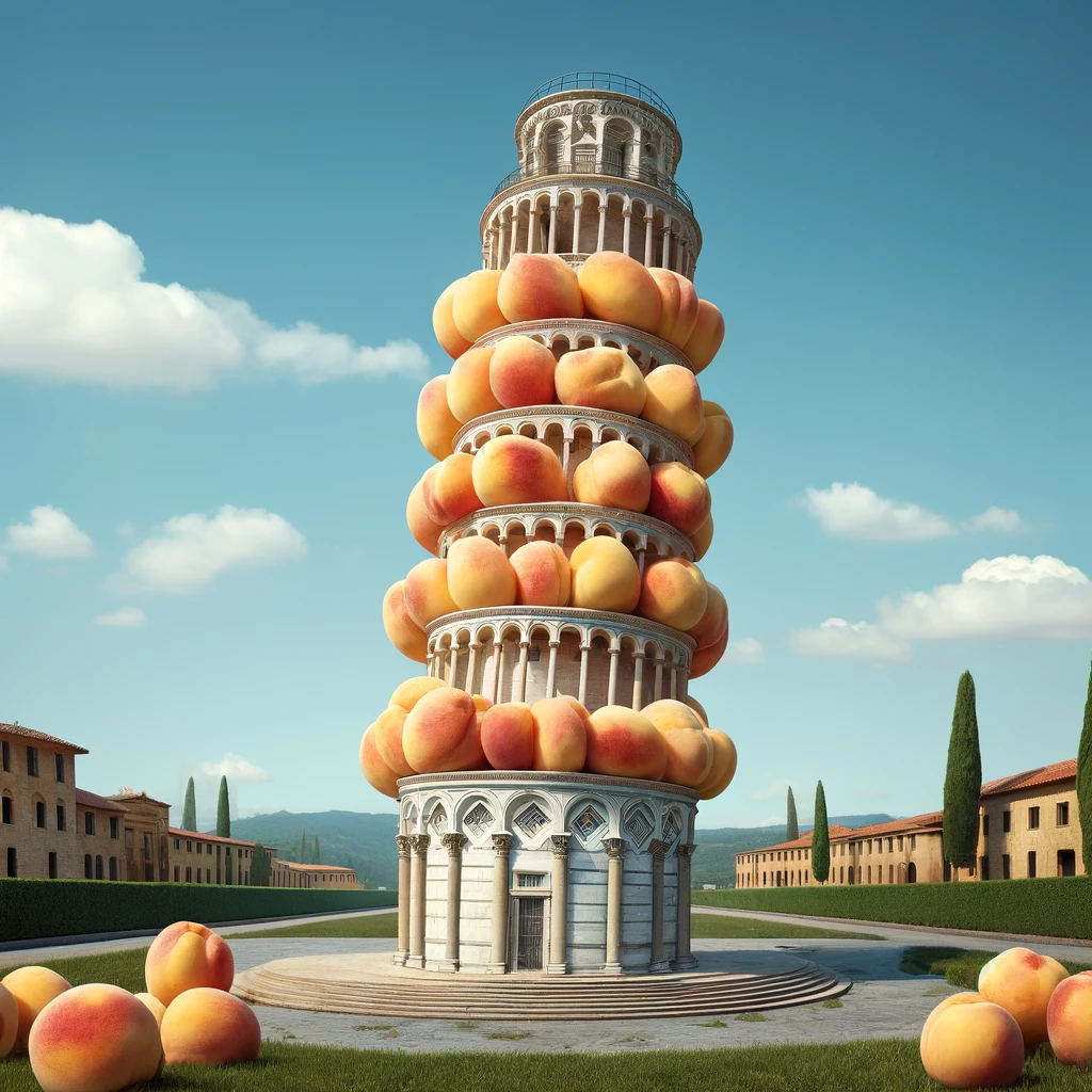 Im visiting the Leaning Tower of Peach a Peach Pun